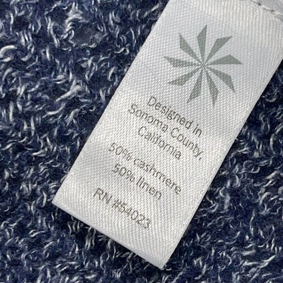 Athleta‎ Sweater Women Size XS Open Front Cardigan Blue Cashmere Linen Blend - Picture 7 of 11